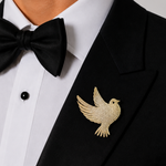 Load image into Gallery viewer, Golden Flight Bird Brooch