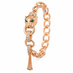 Load image into Gallery viewer, Emerald-Eyed Panther Statement Bracelet