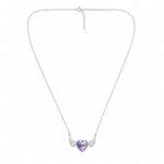 Load image into Gallery viewer, Guardian Angel Iridescent Heart Pendant Necklace