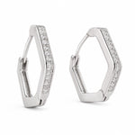 Load image into Gallery viewer, Geometric Hexagon Huggie Earrings
