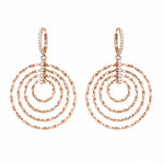 Load image into Gallery viewer, Aura Rose Gold Concentric Ripple Drop Earrings
