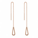 Load image into Gallery viewer, Cascade Rose Gold Teardrop Threader Earrings