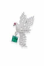 Load image into Gallery viewer, Emerald-Drop Majestic Phoenix Brooch