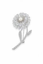 Load image into Gallery viewer, Blossoming Radiance Pearl & Crystal Floral Brooch