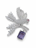 Load image into Gallery viewer, Majestic Flight Lavender Gemstone Brooch