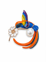Load image into Gallery viewer, Vibrant Hummingbird Statement Brooch