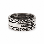 Load image into Gallery viewer, Obsidian Crest Band Ring
