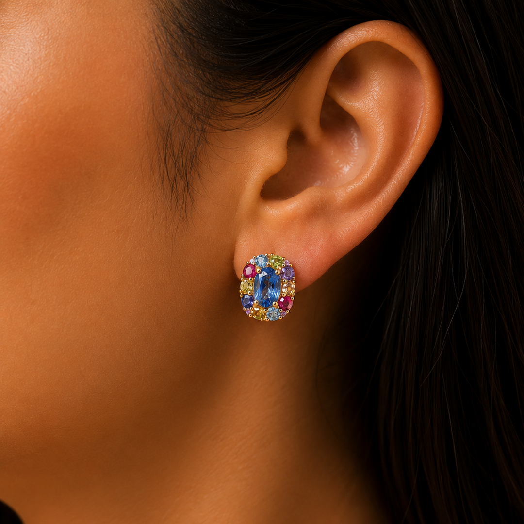 Azure Bloom Stud Earrings