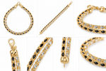 Load image into Gallery viewer, Noir &amp; Lumière Dual-Stone Bracelet
