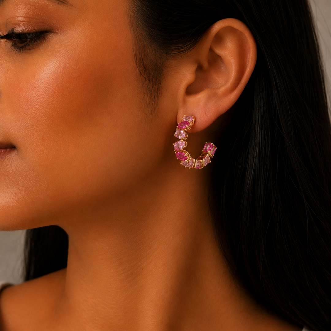 Rosé Bloom Luxe Hoops