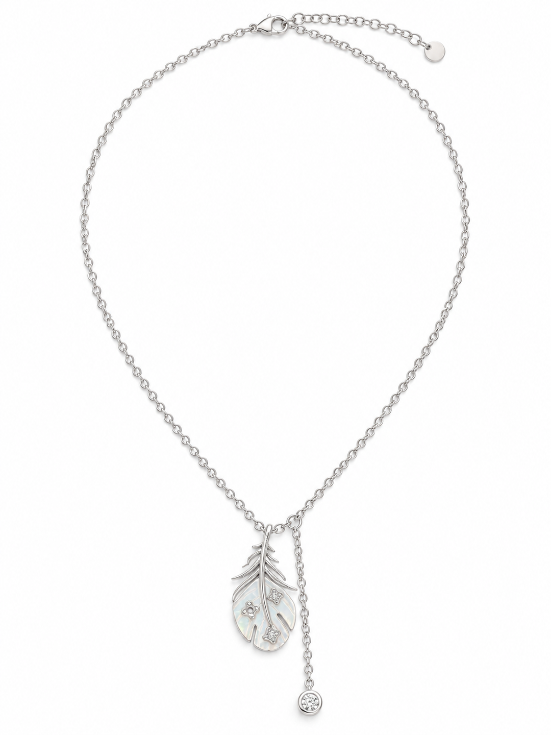 Elara Feather Drop Pendant Chain