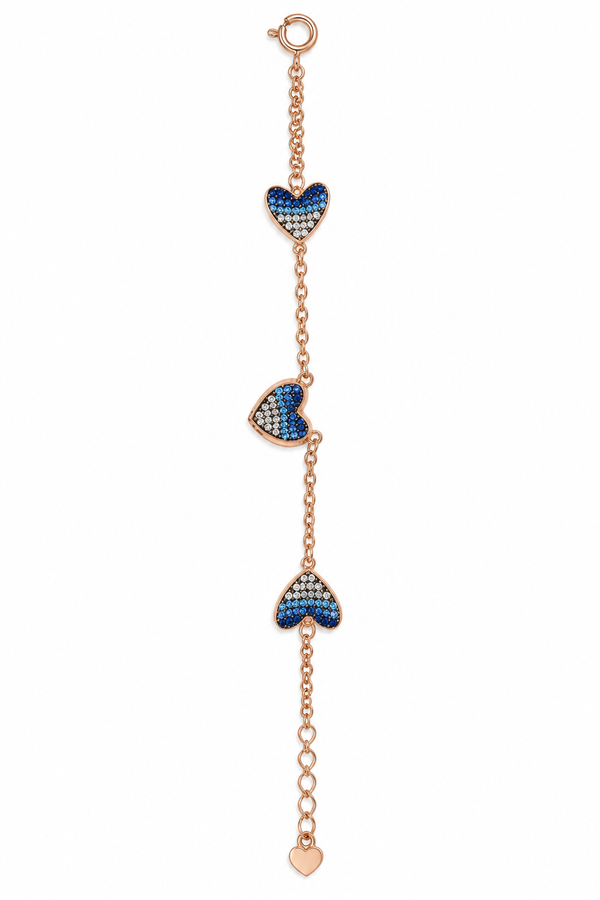 Rosé Azure Heartlink Bracelet