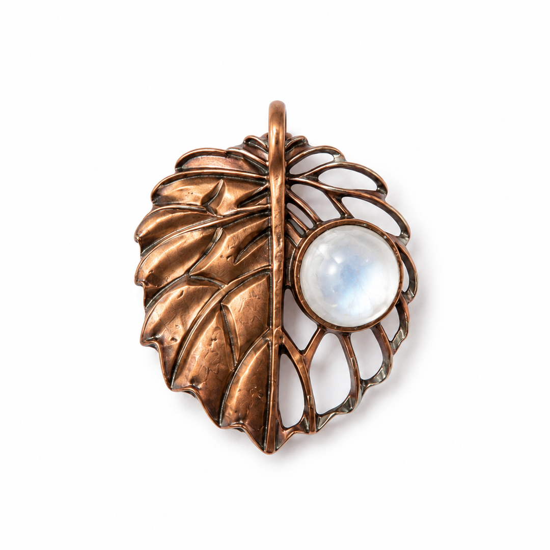 Moonlit Leaf Pendant Set