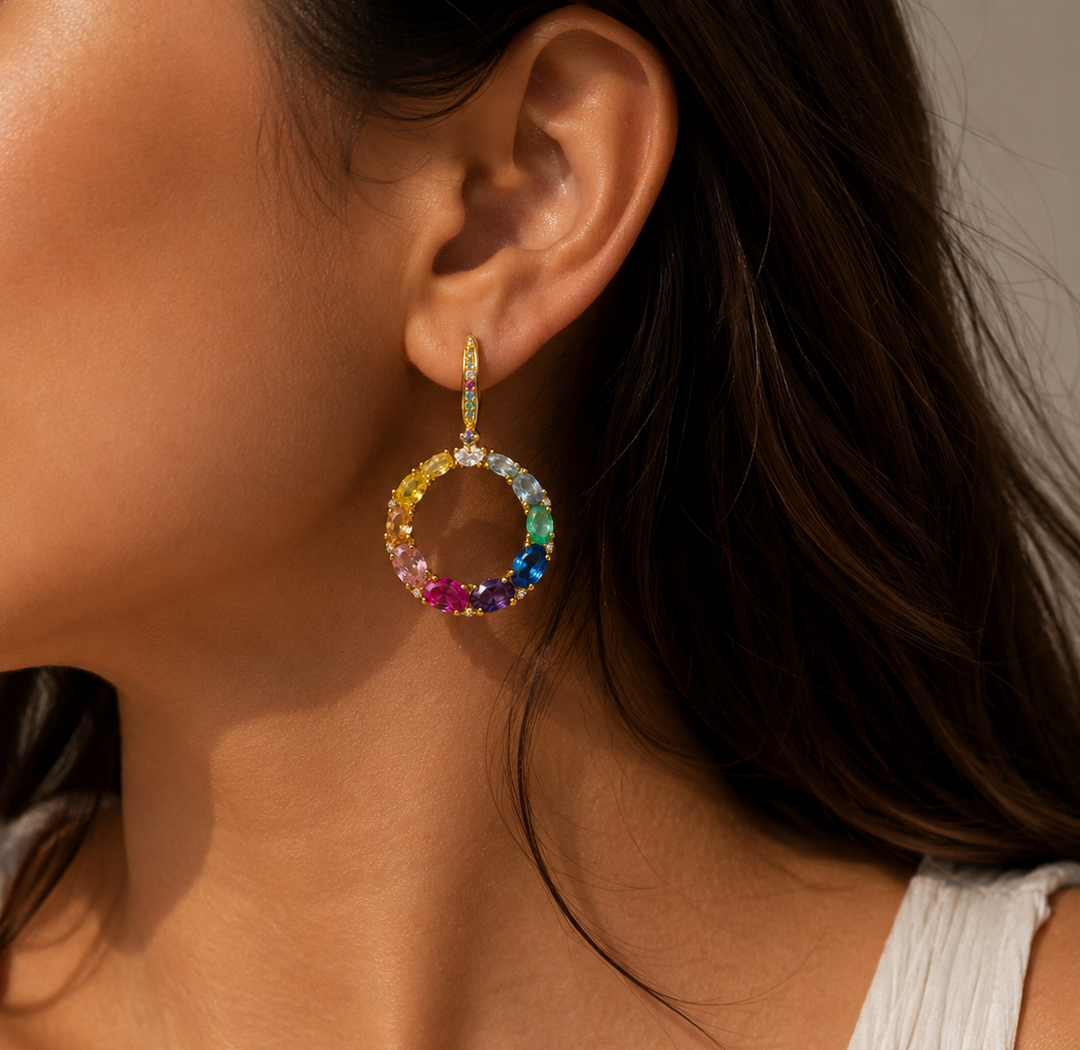 Aurora Prism Halo Earrings