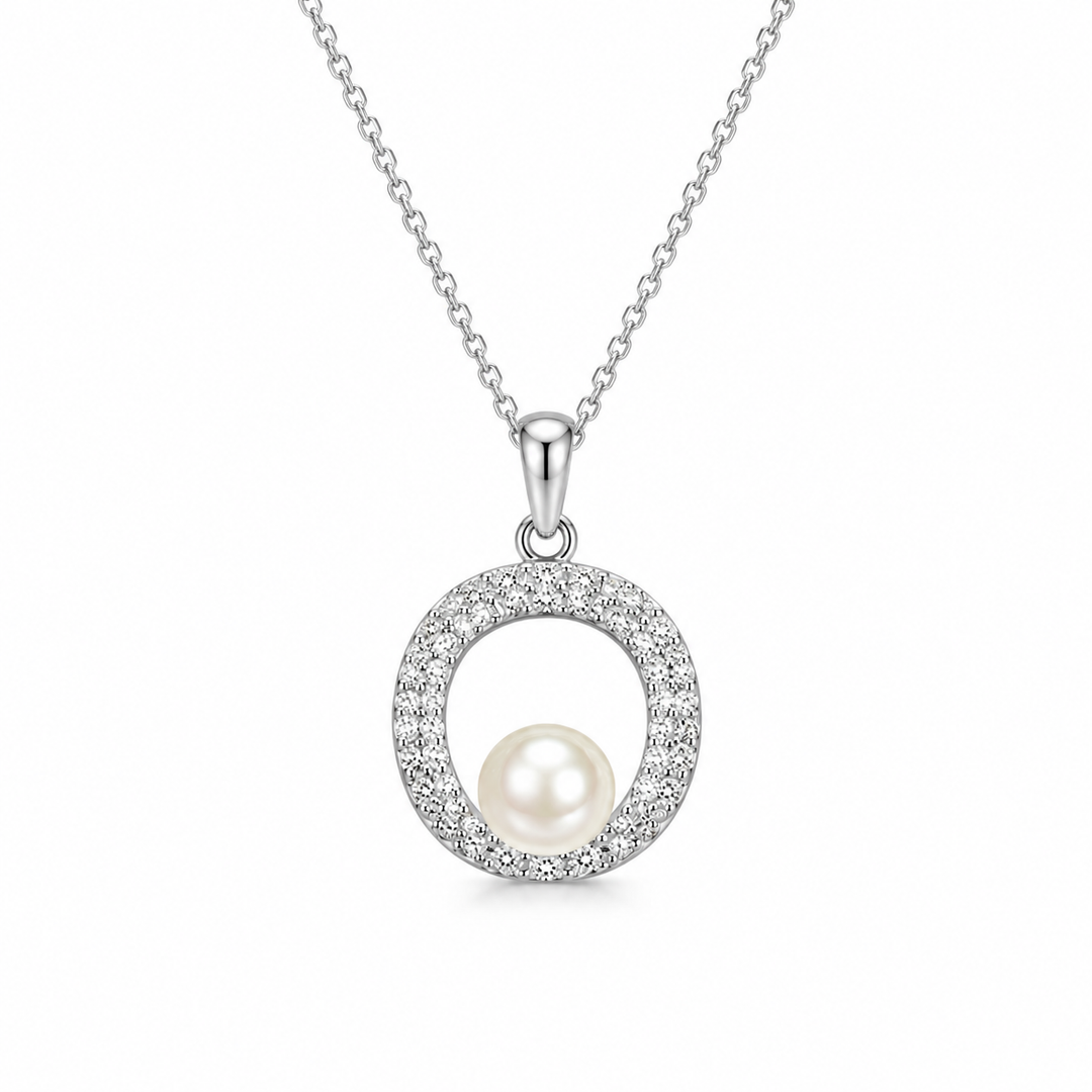 Luna Halo Pearl Pendant Set