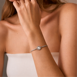 Load image into Gallery viewer, Oval Crystal Sterling Silver Bracelet
