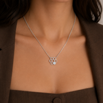 Load image into Gallery viewer, Honeycomb Glow Silver Pendant Necklace
