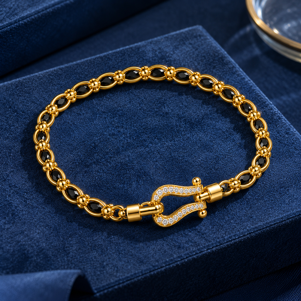 Noir Luxe Black Stone Bracelet