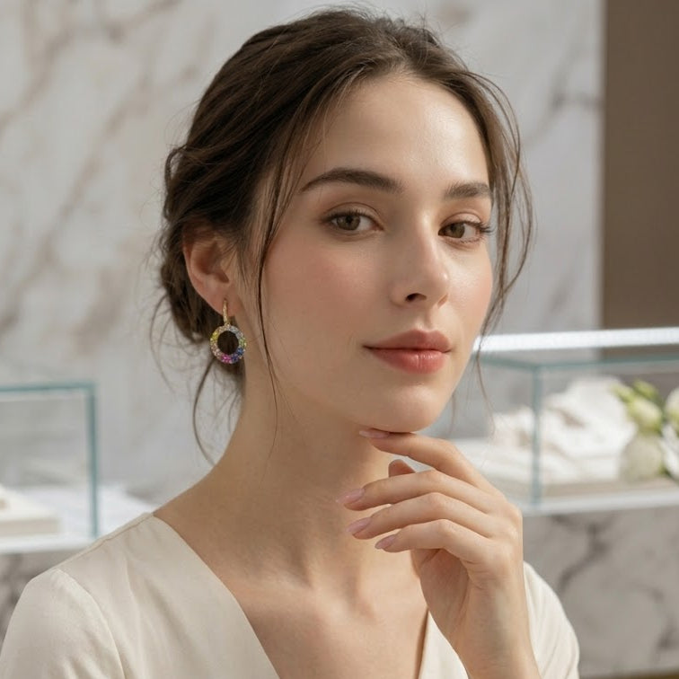 Aurora Prism Halo Earrings