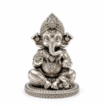 Load image into Gallery viewer, Divine Blessings Silver Ganesha Idol
