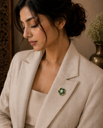 Load image into Gallery viewer, Verdant Blossom Pearl &amp; Crystal Brooch
