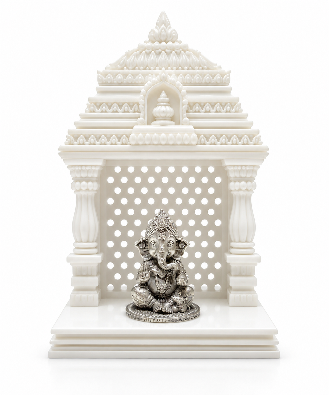 Divine Blessings Silver Ganesha Idol