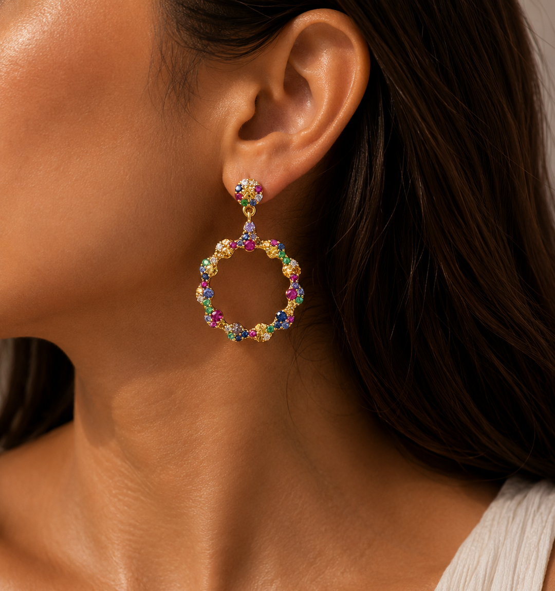 Pastel Bloom Halo Earrings