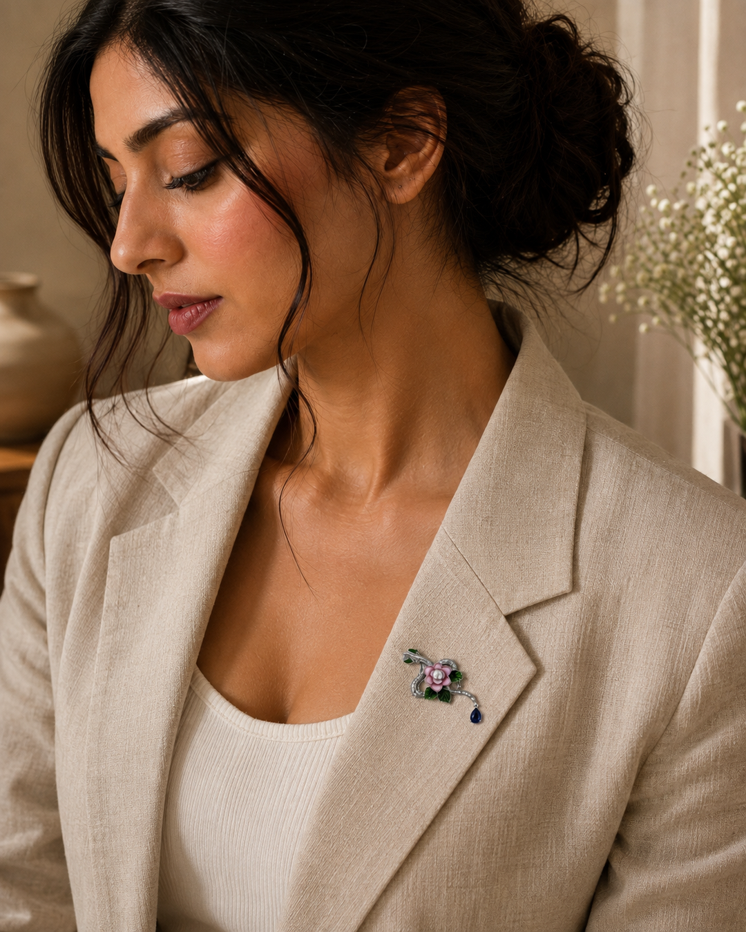 Enchanted Serpentine Bloom Brooch