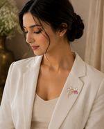 Load image into Gallery viewer, Whispering Wings Rose Gold Dual-Butterfly Brooch
