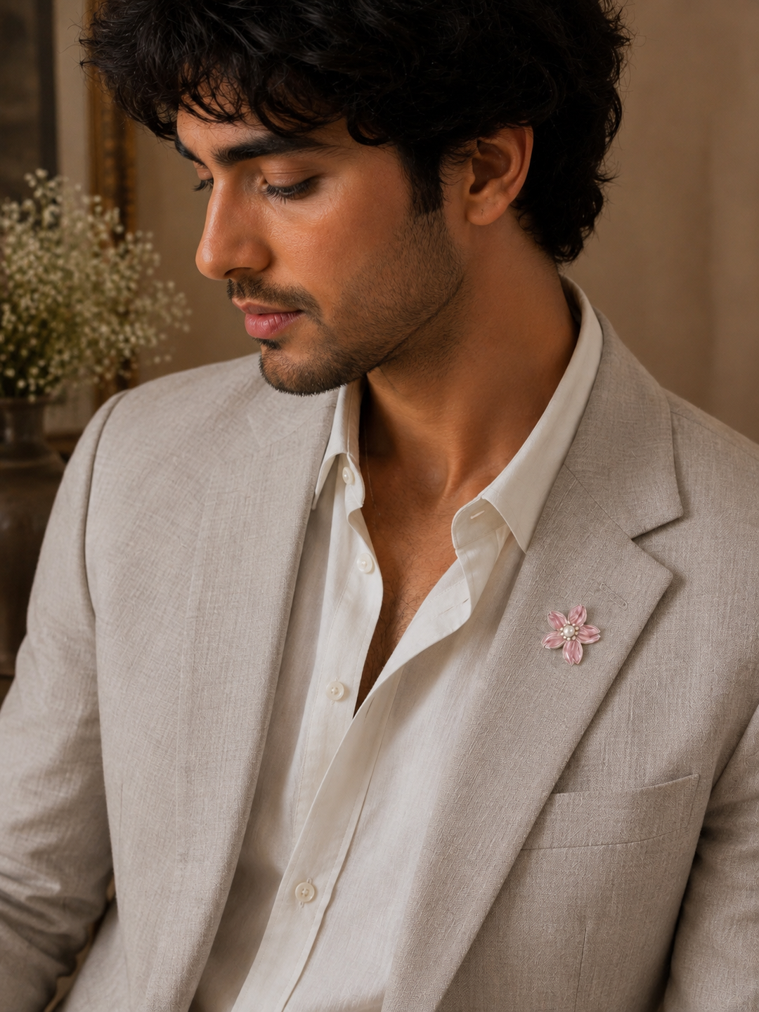 Blush Sakura Pearl Enamel Brooch