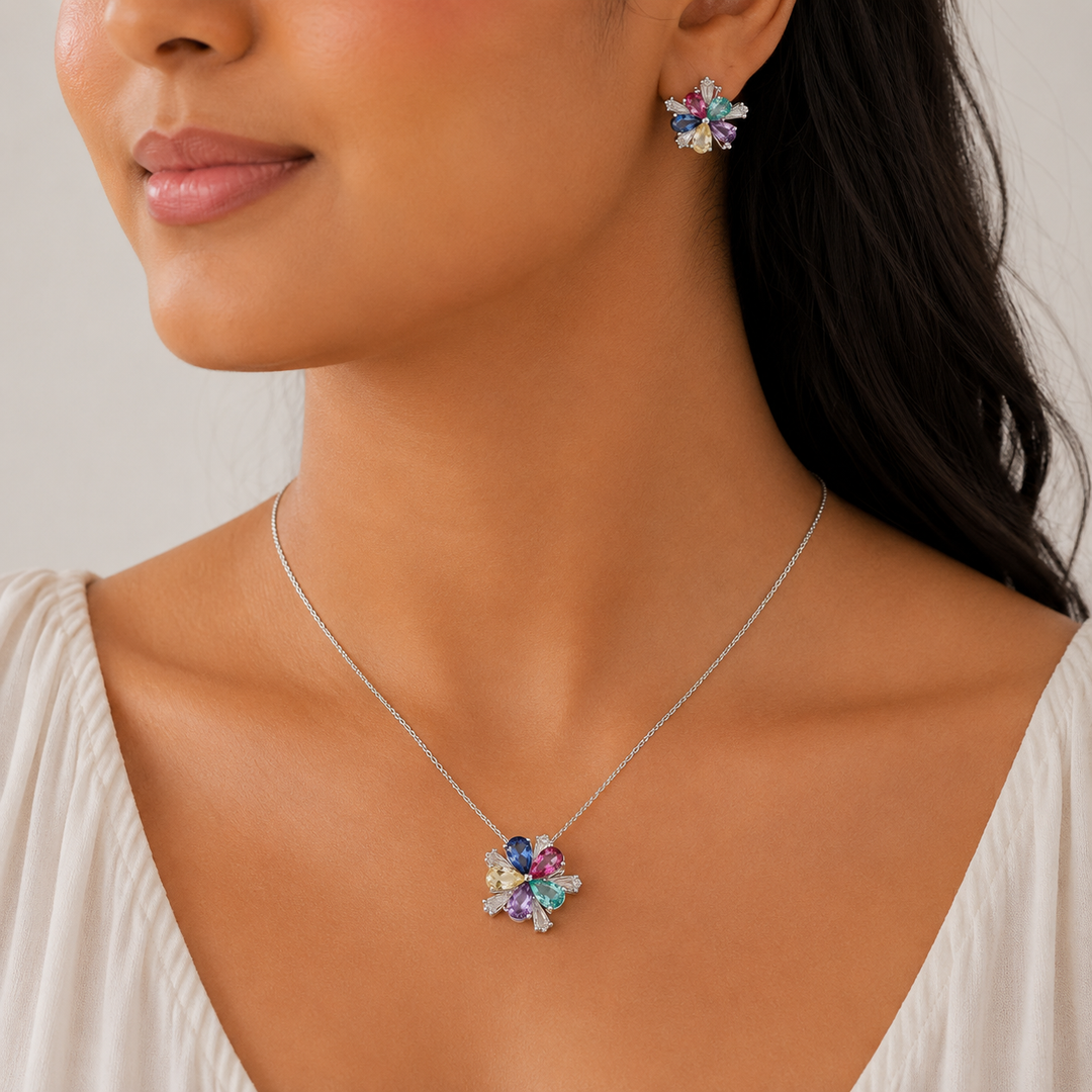 Prismatic Bloom Pendant Set