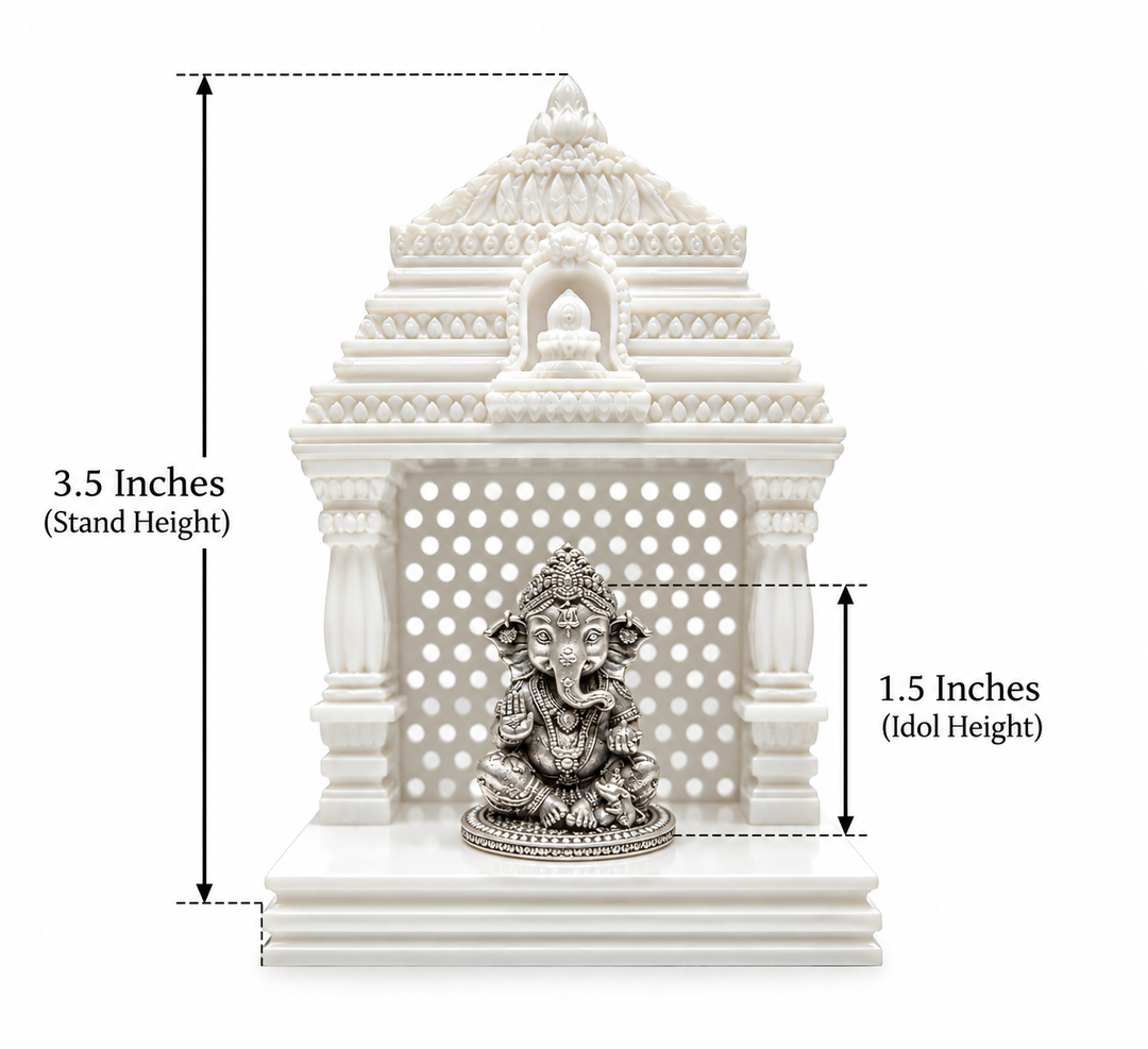 Divine Blessings Silver Ganesha Idol
