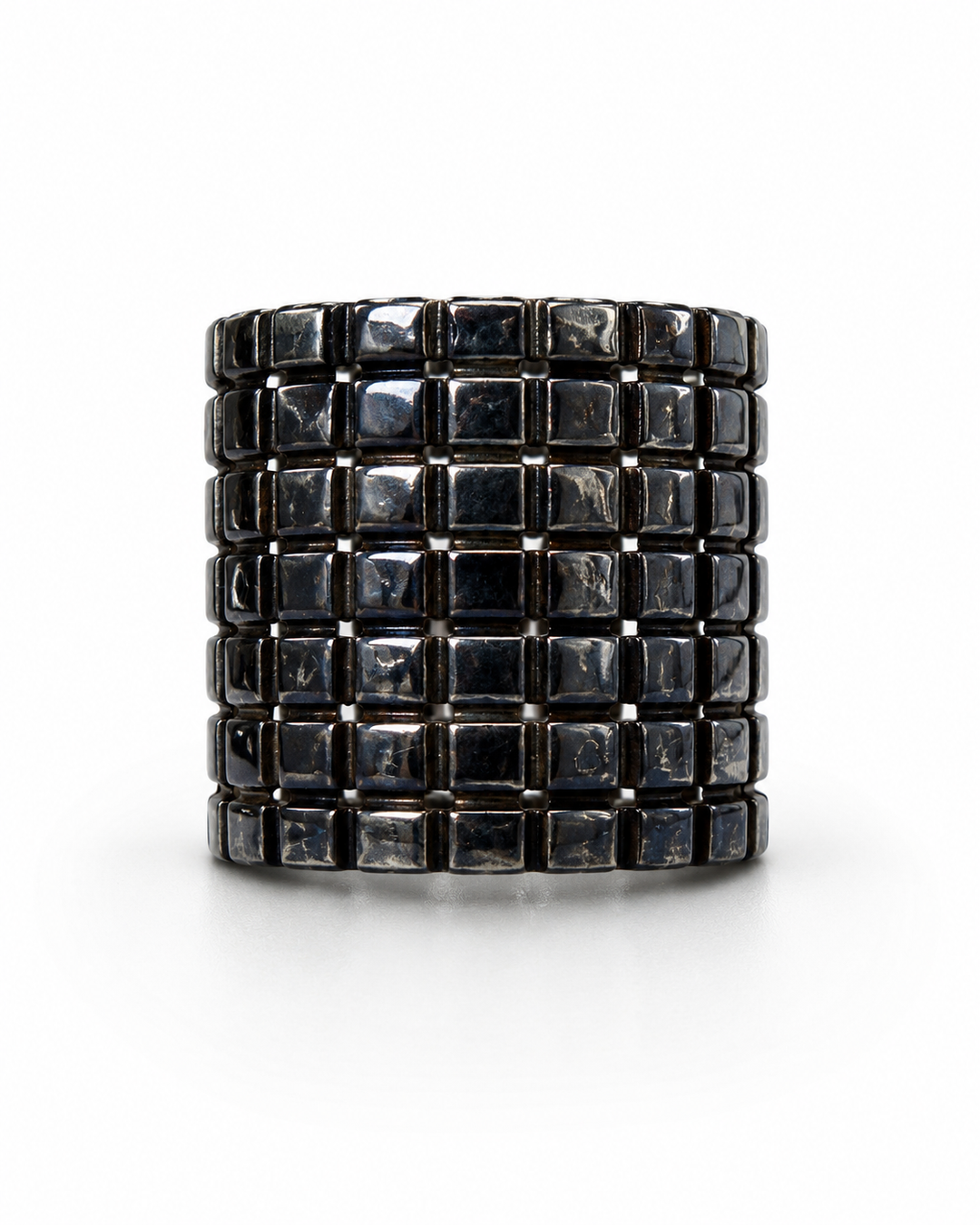 Unisex Midnight Grid Ring