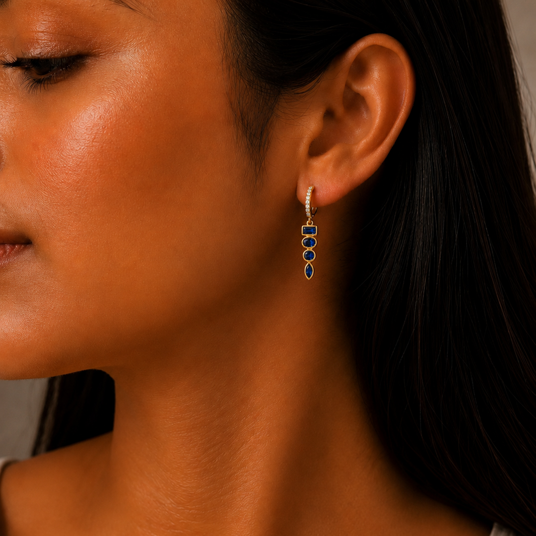 Moonstone Cascade Hoop Earrings