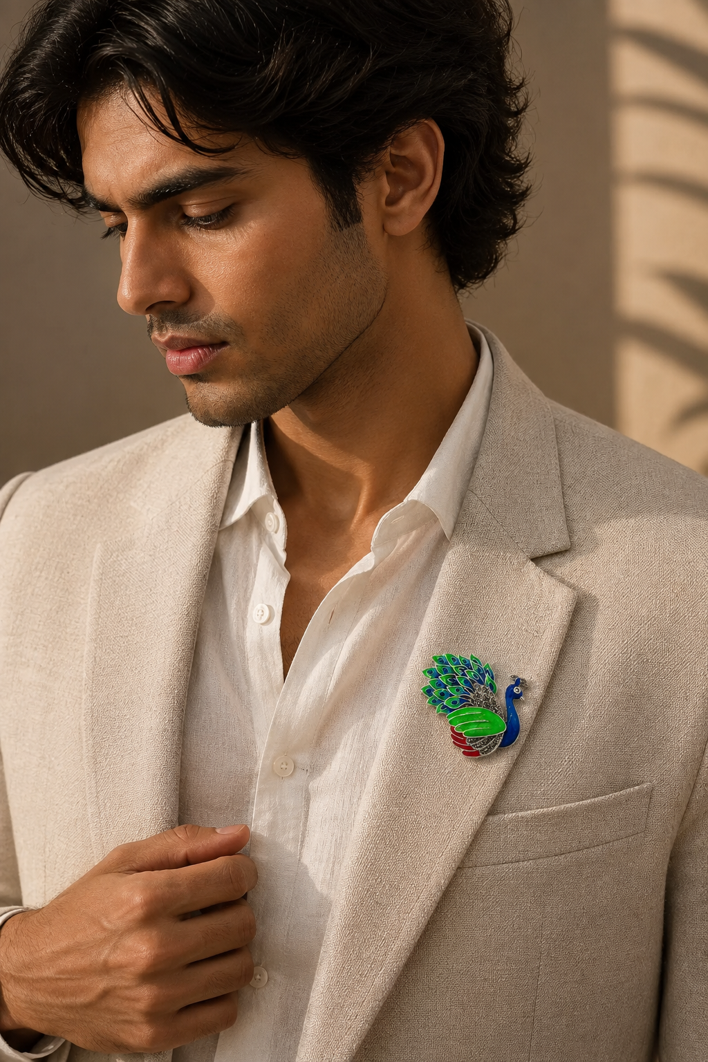Imperial Plume Peacock Brooch