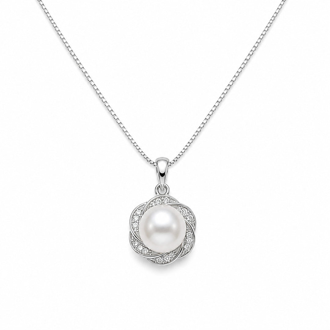 Rosette Pearl Pendant Set