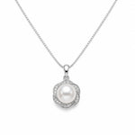 Load image into Gallery viewer, Rosette Pearl Pendant Set
