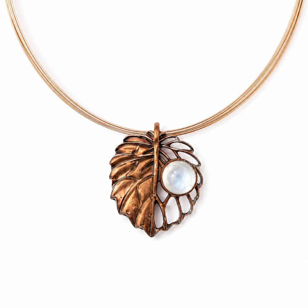 Moonlit Leaf Pendant Set