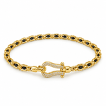 Load image into Gallery viewer, Noir Luxe Black Stone Bracelet
