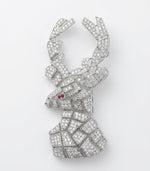 Load image into Gallery viewer, Regal Stag Crystal Brooch
