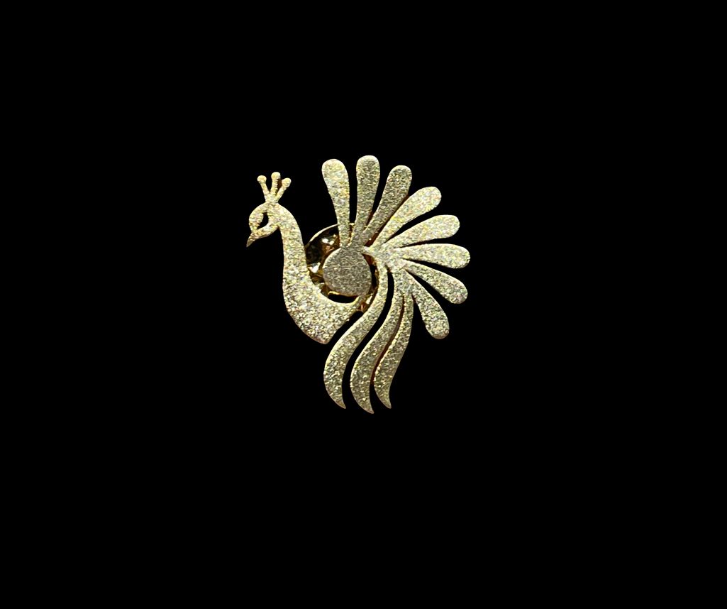 Golden Peacock Grace Brooch