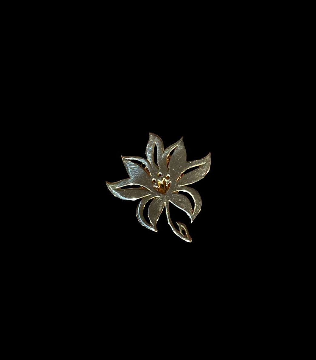 Golden Lily Bloom Brooch