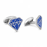 Load image into Gallery viewer, Cobalt Geometric Diamond Cufflinks
