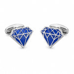Load image into Gallery viewer, Cobalt Geometric Diamond Cufflinks
