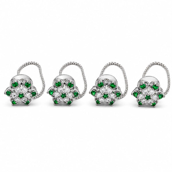 Verdant Blossom Silver-Toned Set