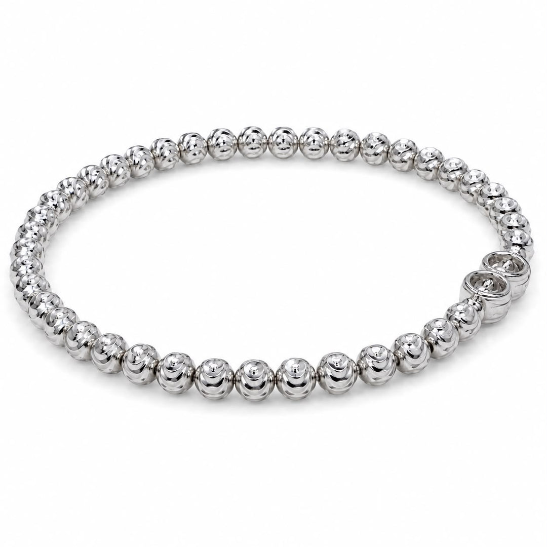 "Firenze" Italian 925 Diamond-Cut Beaded Bangle