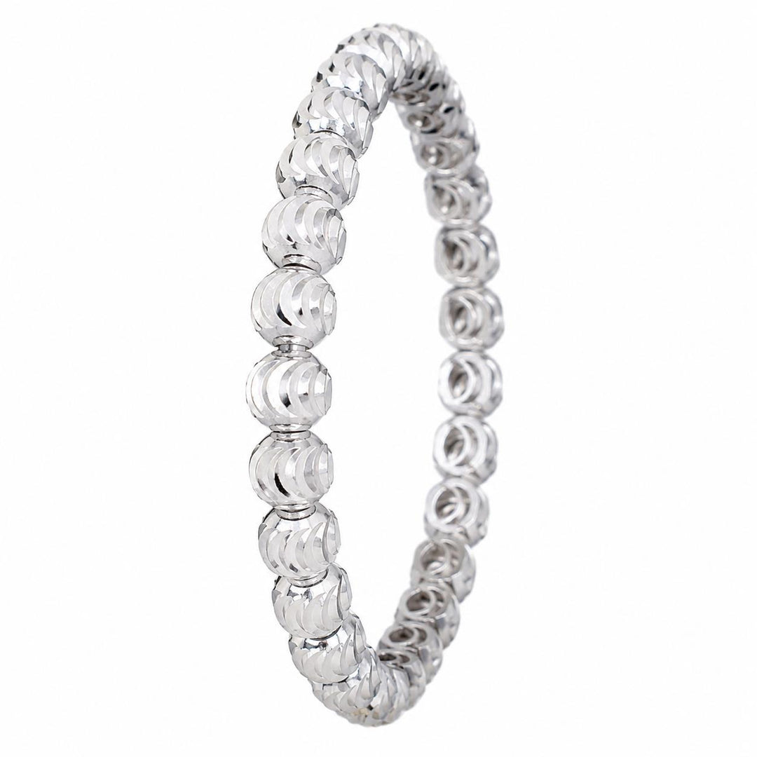 "Firenze" Italian 925 Diamond-Cut Beaded Bangle