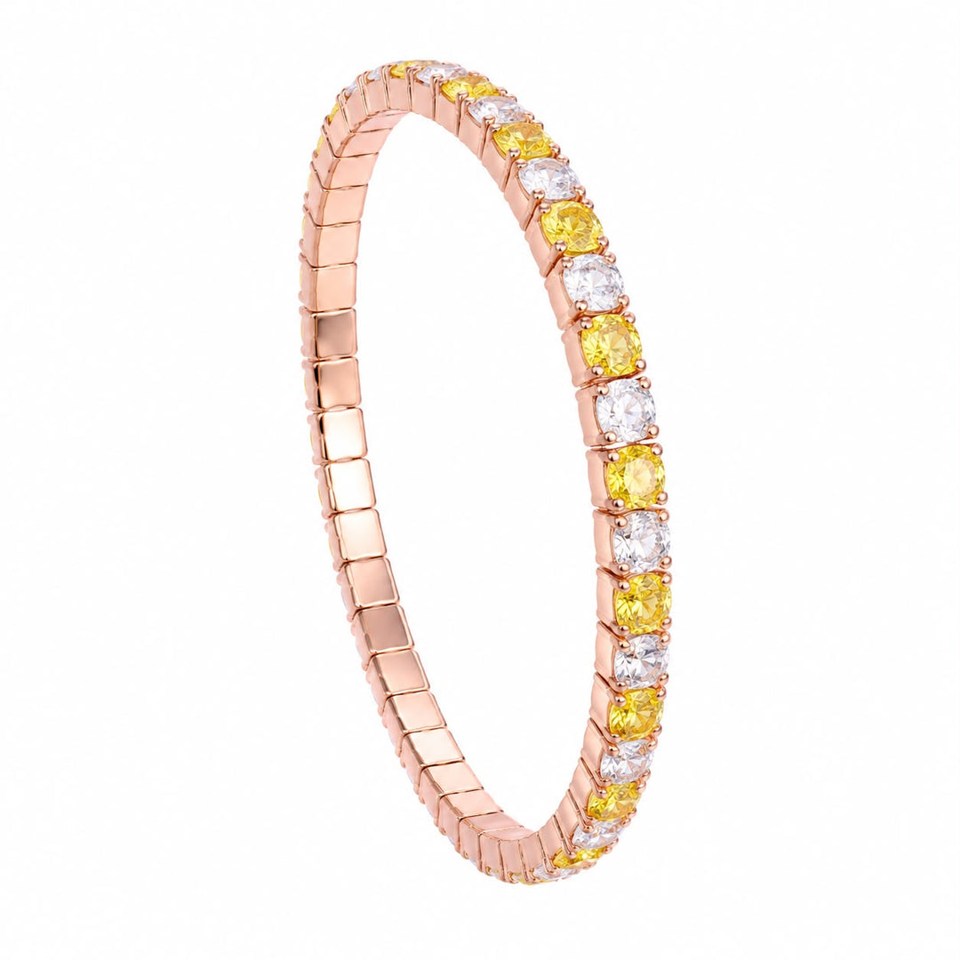 Saffron & Ice Alternating Eternity Bracelet
