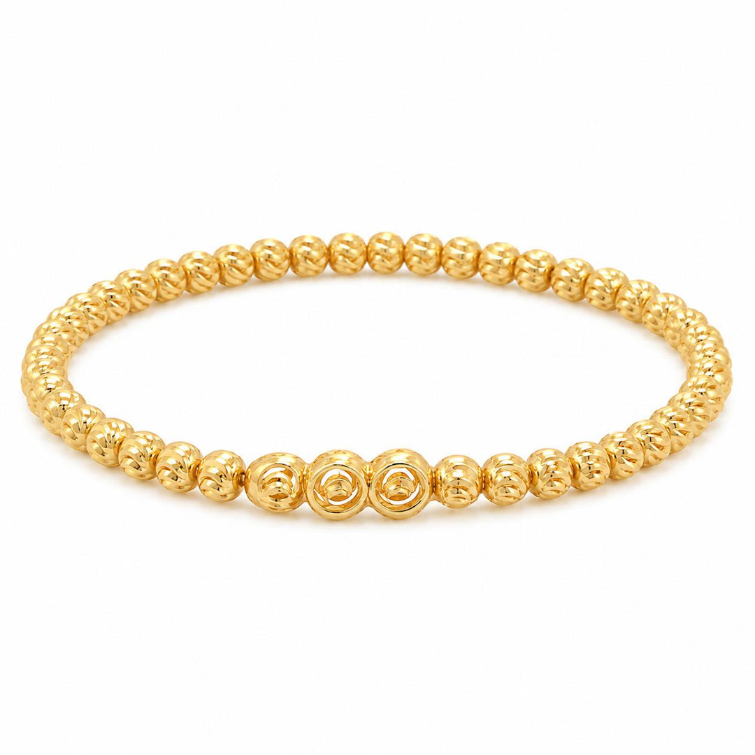 Aurum Twin-Swirl Diamond-Cut Bangle