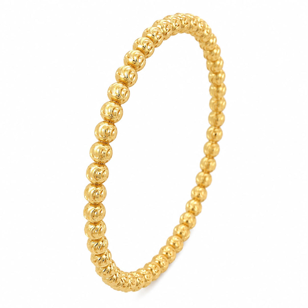 Aurum Twin-Swirl Diamond-Cut Bangle